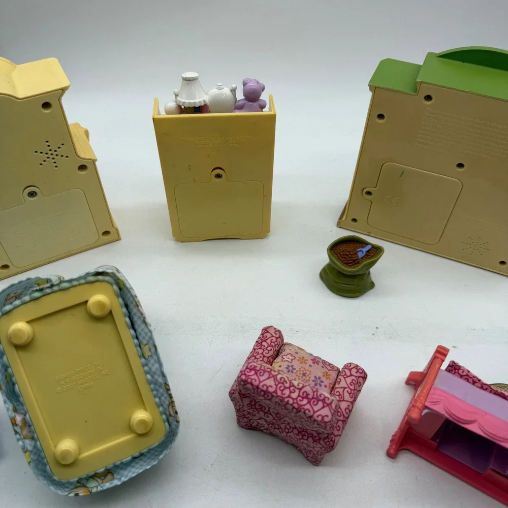 Fisher Price Loving Family Dollhouse Furniture Lot Fireplace Bed Bassinet